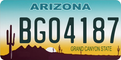AZ license plate BGO4187