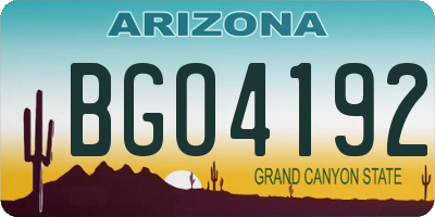 AZ license plate BGO4192