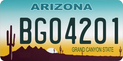 AZ license plate BGO4201