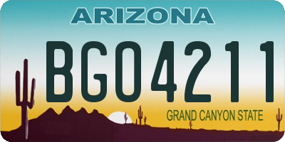 AZ license plate BGO4211