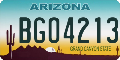 AZ license plate BGO4213
