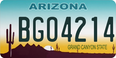 AZ license plate BGO4214
