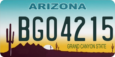 AZ license plate BGO4215