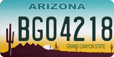 AZ license plate BGO4218