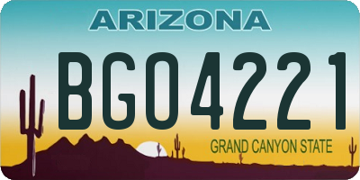 AZ license plate BGO4221
