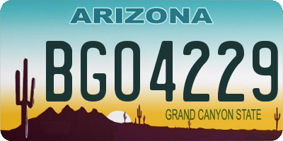 AZ license plate BGO4229