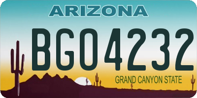 AZ license plate BGO4232