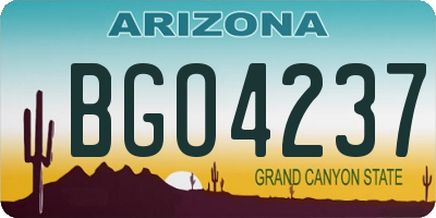 AZ license plate BGO4237