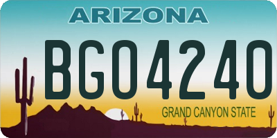 AZ license plate BGO4240