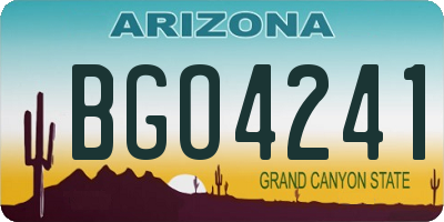 AZ license plate BGO4241