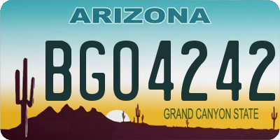 AZ license plate BGO4242