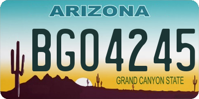 AZ license plate BGO4245