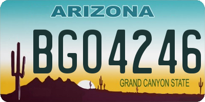 AZ license plate BGO4246