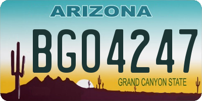 AZ license plate BGO4247