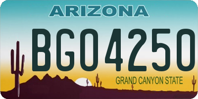 AZ license plate BGO4250