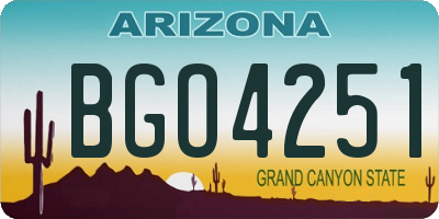 AZ license plate BGO4251
