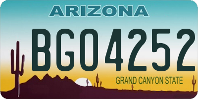 AZ license plate BGO4252