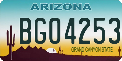 AZ license plate BGO4253