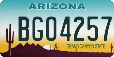 AZ license plate BGO4257