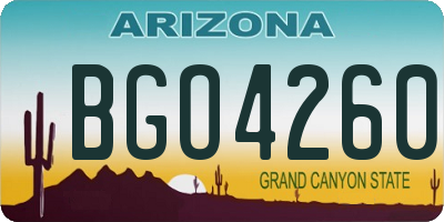 AZ license plate BGO4260