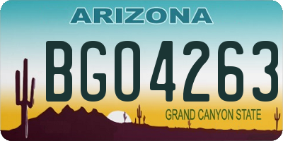 AZ license plate BGO4263