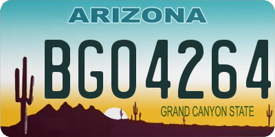 AZ license plate BGO4264