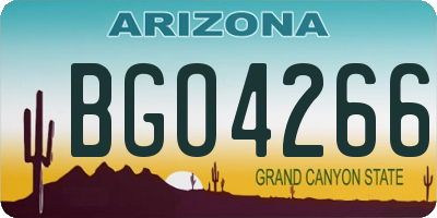 AZ license plate BGO4266