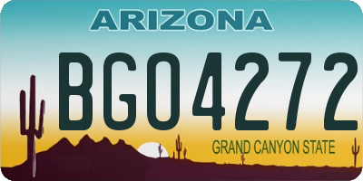 AZ license plate BGO4272