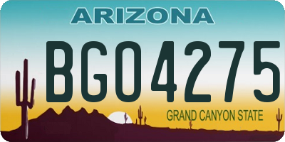 AZ license plate BGO4275