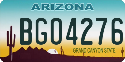 AZ license plate BGO4276