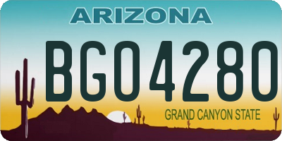 AZ license plate BGO4280