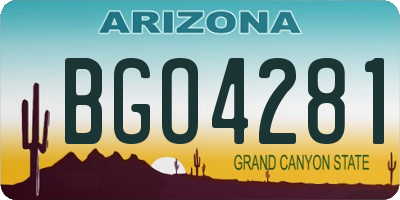 AZ license plate BGO4281