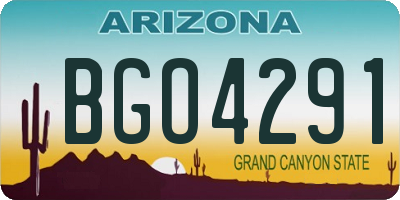 AZ license plate BGO4291