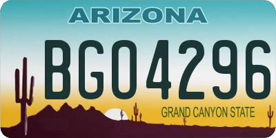 AZ license plate BGO4296
