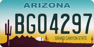 AZ license plate BGO4297