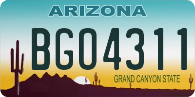 AZ license plate BGO4311
