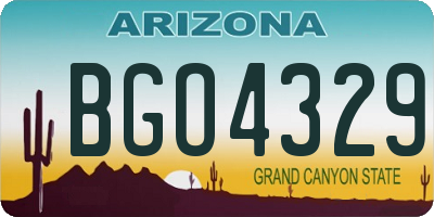 AZ license plate BGO4329