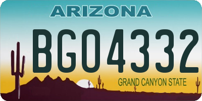 AZ license plate BGO4332