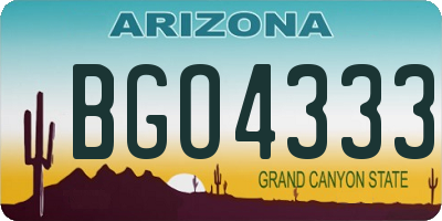 AZ license plate BGO4333