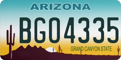 AZ license plate BGO4335