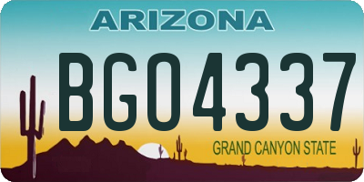 AZ license plate BGO4337