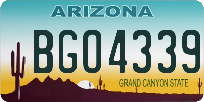 AZ license plate BGO4339