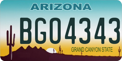 AZ license plate BGO4343