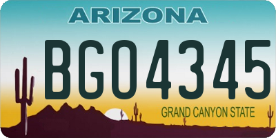 AZ license plate BGO4345