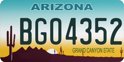 AZ license plate BGO4352