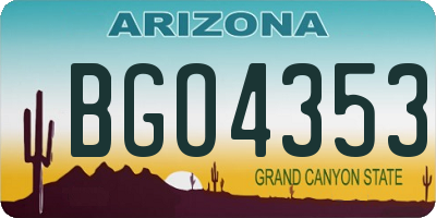 AZ license plate BGO4353