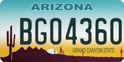 AZ license plate BGO4360