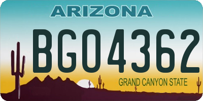 AZ license plate BGO4362