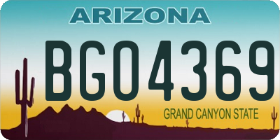 AZ license plate BGO4369