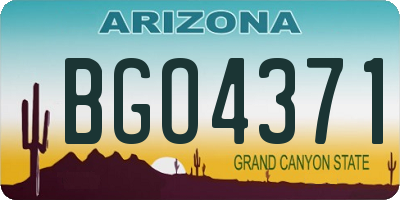 AZ license plate BGO4371